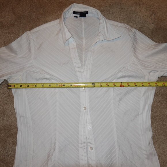 Women's Sandra Ingrish Size 10 White Long Sleeve Button Down Blouse - Picture 6 of 6